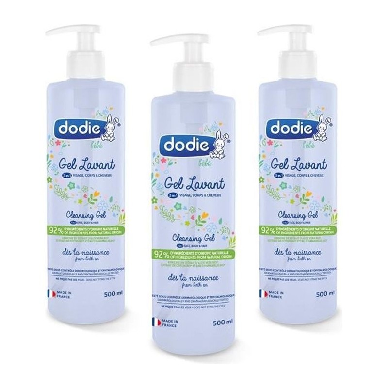 Dodie - Lot de 3 Gels lavants 3en1 500ml Dodie - Lot de 3 Gels lavants 3en1 500ml