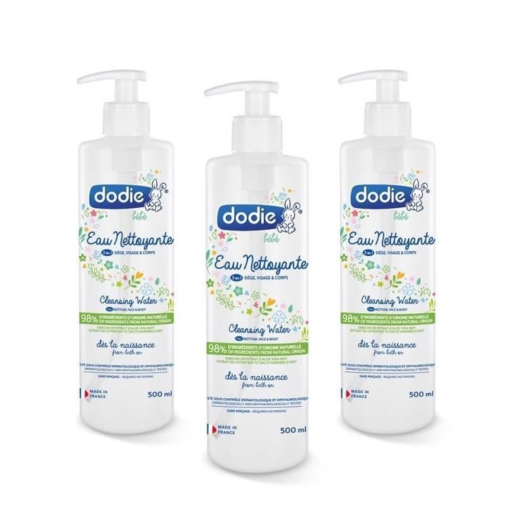 DODIE Lot de 3 eaux nettoyantes 500ml