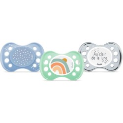DODIE SUCETTES Lot de 3 Sucettes Anatomiques Jour et Nuit 0-6 mois Au