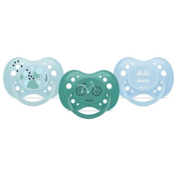 Sucettes Anatomiques DODIE - Bébé Ours - Lot de 3 - +18 mois - Résistantes et Anti-irritations Sucettes Anatomiques DODIE - Bébé Ours - Lot de 3 - +18 mois - Résistantes et Anti-irritations