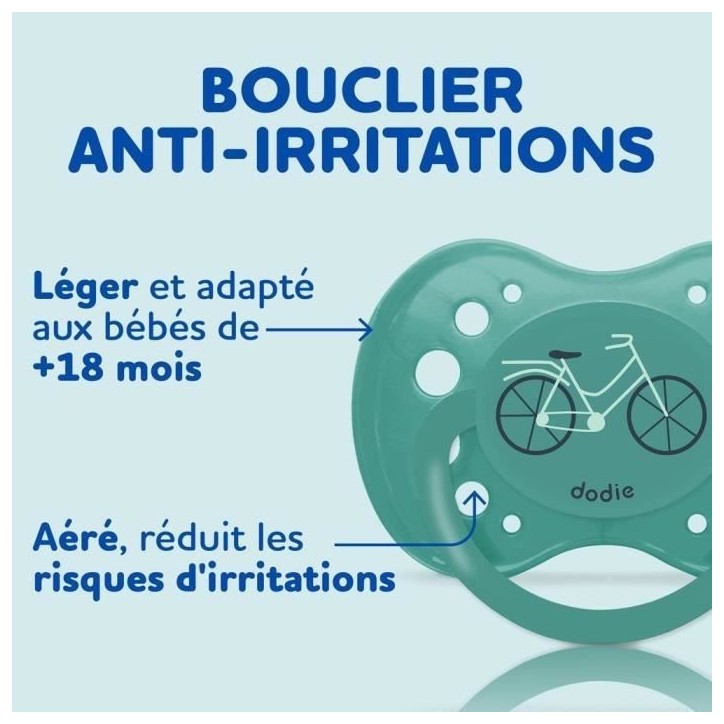 Sucettes Anatomiques DODIE - Bébé Ours - Lot de 3 - +18 mois - Résistantes et Anti-irritations Sucettes Anatomiques DODIE - Bébé Ours - Lot de 3 - +18 mois - Résistantes et Anti-irritations