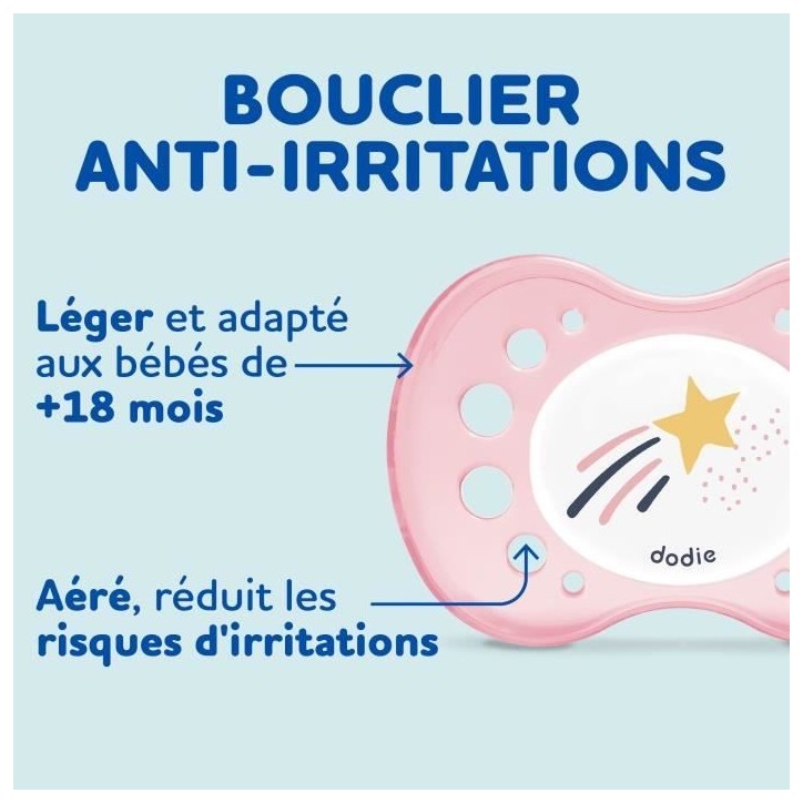 DODIE Lot de 3 Sucettes Anatomiques Jour et Nuit +18 mois