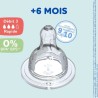 Lot de 4 tétines rondes DODIE Initiation - Débit 3