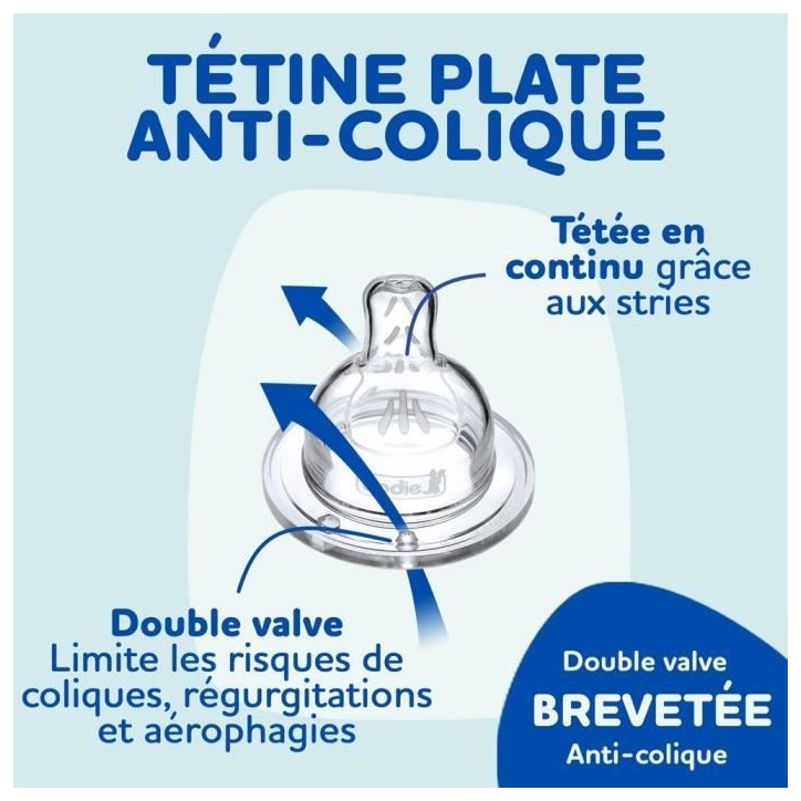 Lot de 4 tétines plates DODIE Sensation - Débit 4 Lot de 4 tétines plates DODIE Sensation - Débit 4