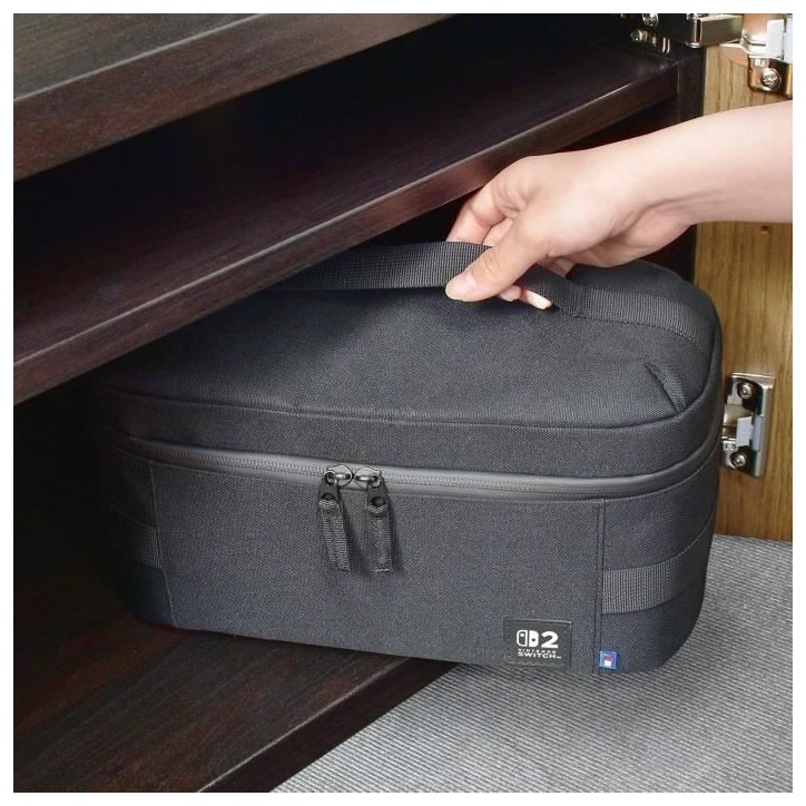 Sacoche compact tout-en-un de protection et transport - HORI - Nintendo Switch 2 - Rangement accessoires et jeux - Noir