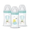 Lot de 3 biberons - DODIE - EB19 - 270 ml - Tétine plate - Vert