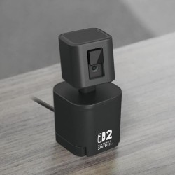 Caméra vidéo USB - HORI - Nintendo Switch 2 - Bras flexible et cache d'objectif - Noir