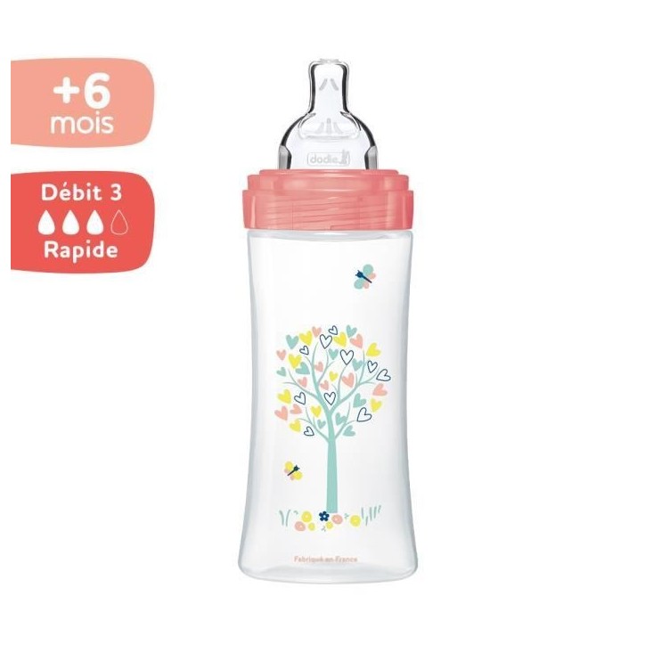 Dodie Biberon Sensation+ Anti-Coliques +6m Biche 330ml