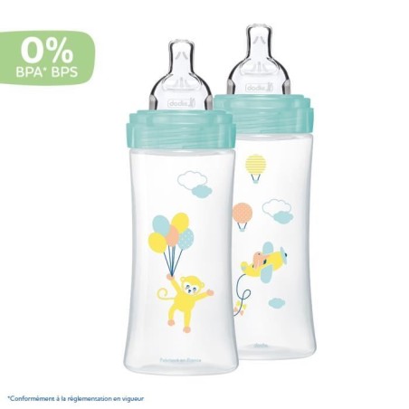 Dodie Biberon Sensation+ Anti-Coliques +6m Ballons Lot de 2 x 330ml