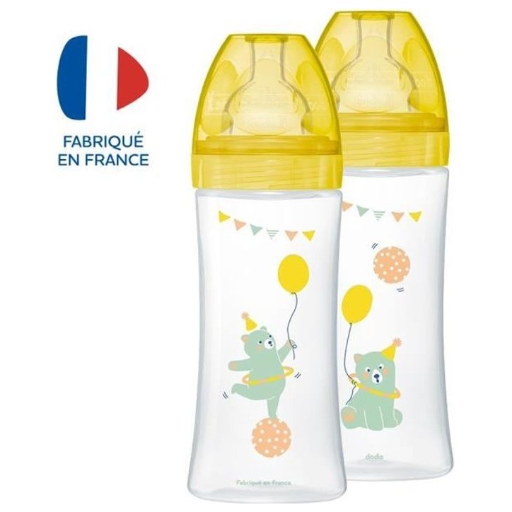 Dodie Biberon Sensation+ Anti-Coliques +6m Ours Lot de 2 x 330ml Dodie Biberon Sensation+ Anti-Coliques +6m Ours Lot de 2 x 330ml
