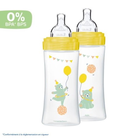 Dodie Biberon Sensation+ Anti-Coliques +6m Ours Lot de 2 x 330ml