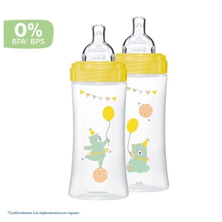 Dodie Biberon Sensation+ Anti-Coliques +6m Ours Lot de 2 x 330ml Dodie Biberon Sensation+ Anti-Coliques +6m Ours Lot de 2 x 330ml