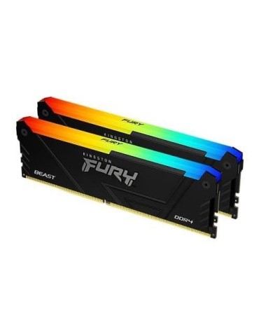 Mémoire RAM - KINGSTON - FURY Beast - RGB - 16 Go (2 x 8 Go) - DDR4 - 3200 MHz CL16 - (KF432C16BB2AK2/16)