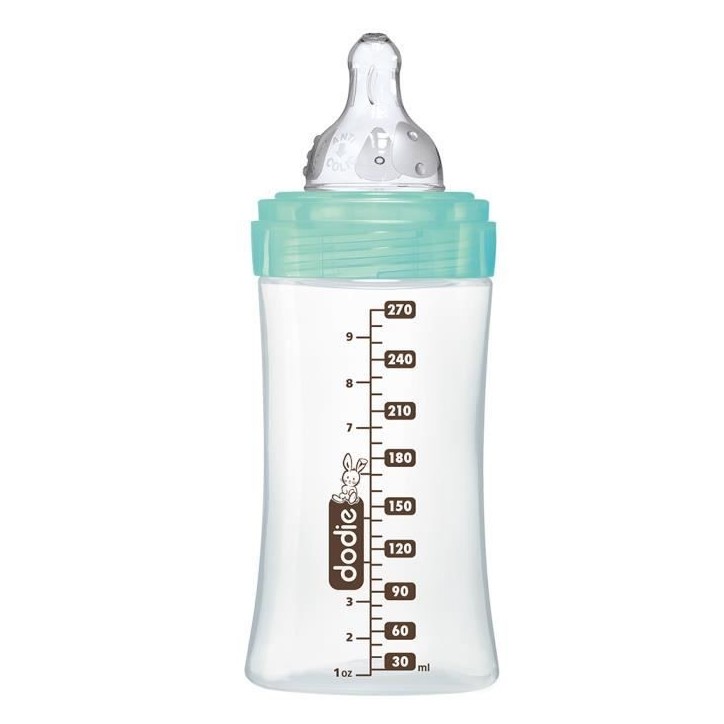 Dodie Biberon Initiation+ Anti-Coliques 3 Vitesses en Verre +0m Vert Oiseaux 270ml Dodie Biberon Initiation+ Anti-Coliques 3 Vitesses en Verre +0m Vert Oiseaux 270ml