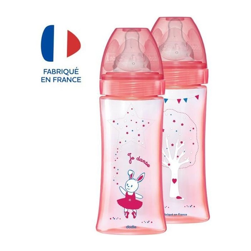 Dodie Biberon Initiation+ Anti-Coliques 3 Vitesses +6m Rose Danseuse L Dodie Biberon Initiation+ Anti-Coliques 3 Vitesses +6m Rose Danseuse L