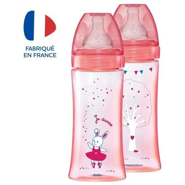 Dodie Biberon Initiation+ Anti-Coliques 3 Vitesses +6m Rose Danseuse Lot de 2 x 330ml Dodie Biberon Initiation+ Anti-Coliques 3 Vitesses +6m Rose Danseuse Lot de 2 x 330ml