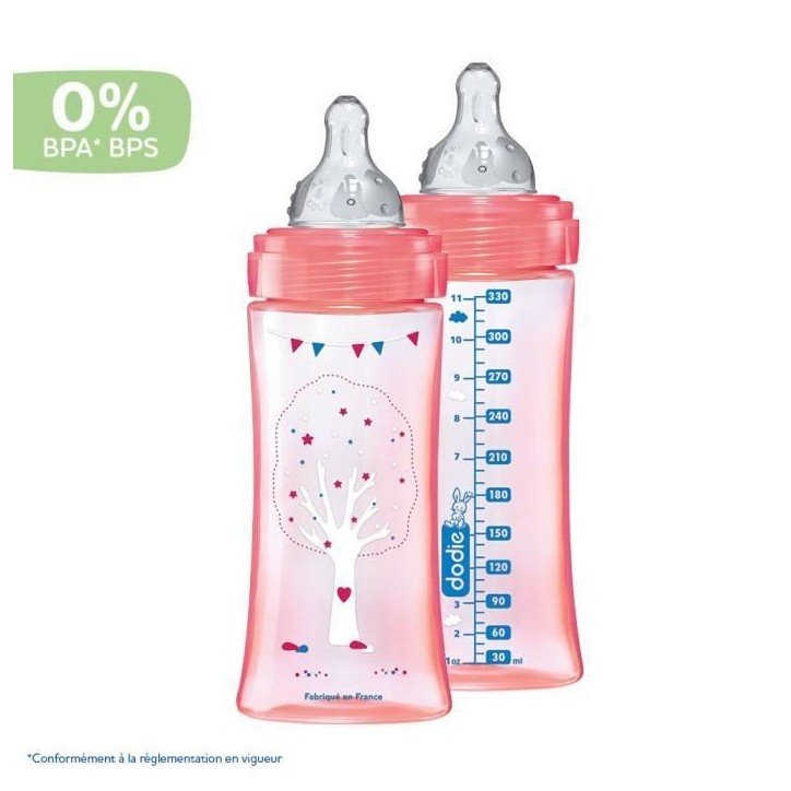 Dodie Biberon Initiation+ Anti-Coliques 3 Vitesses +6m Rose Danseuse Lot de 2 x 330ml Dodie Biberon Initiation+ Anti-Coliques 3 Vitesses +6m Rose Danseuse Lot de 2 x 330ml