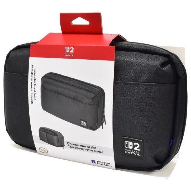 Pochette de voyage résersible de protection - HORI - Nintendo Switch 2 - Rangement accessoires et jeux - Noir