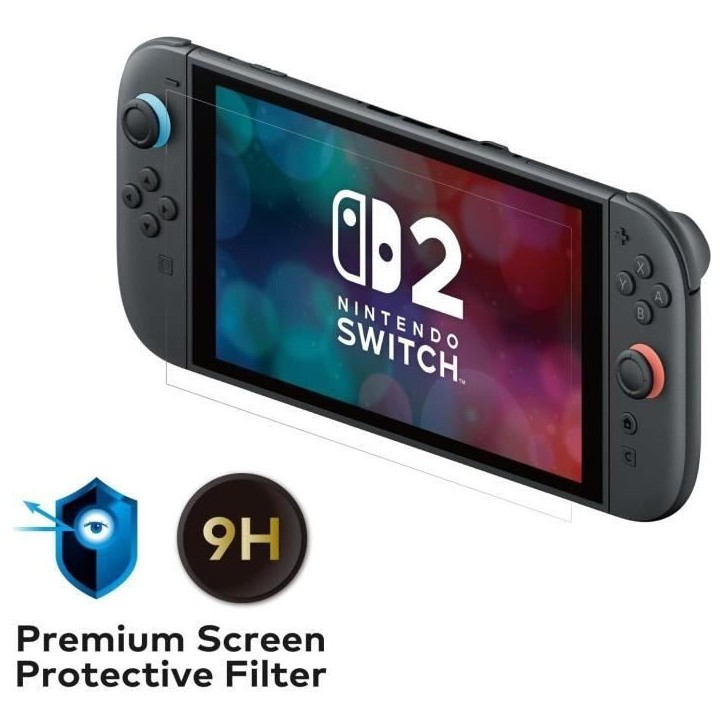 Protection d'écran verre trempé premium - HORI - Nintendo Switch 2 - Anti-lumiere bleue - Indice de dureté 9 h