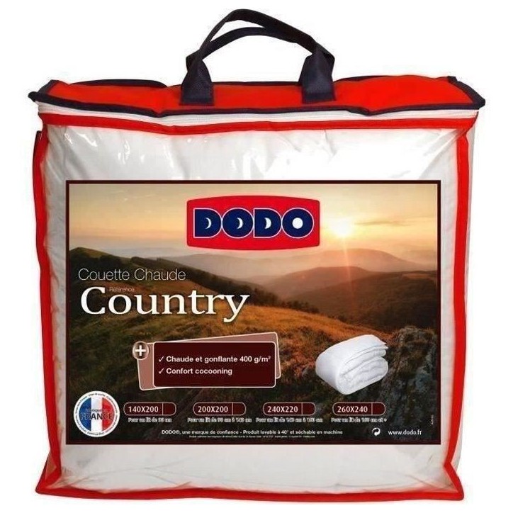 DODO Couette chaude 400gr/m² COUNTRY 140x200cm DODO Couette chaude 400gr/m² COUNTRY 140x200cm