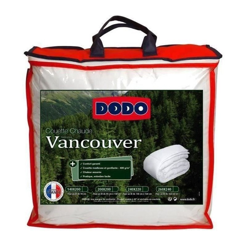 Couette chaude Vancouver - 220 x 240 cm - 400gr/m² - Blanc - DODO Couette chaude Vancouver - 220 x 240 cm - 400gr/m² - Blanc - DODO