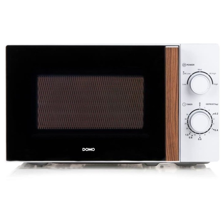 Four micro-ondes DOMO DO2720 - 20L - 700W - Minuterie 35mn - Fonction décongélation - L44 x P35,8 x H 25,8 cm - Blanc finition