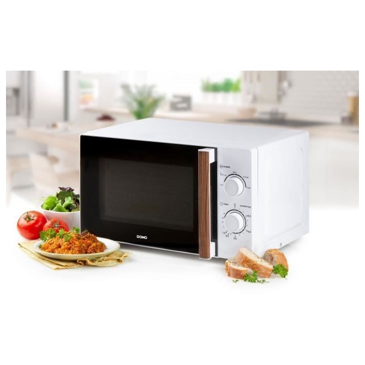 Four micro-ondes DOMO DO2720 - 20L - 700W - Minuterie 35mn - Fonction décongélation - L44 x P35,8 x H 25,8 cm - Blanc finition
