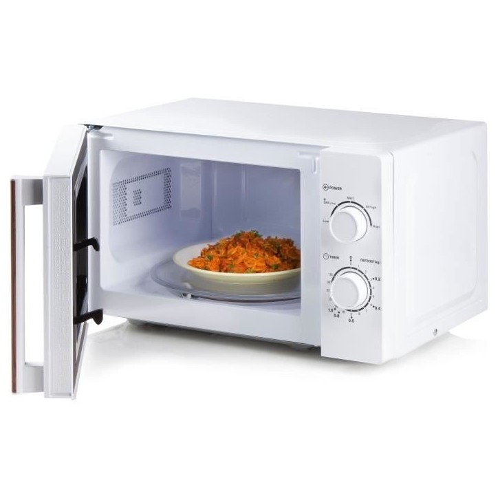 Four micro-ondes DOMO DO2720 - 20L - 700W - Minuterie 35mn - Fonction décongélation - L44 x P35,8 x H 25,8 cm - Blanc finition