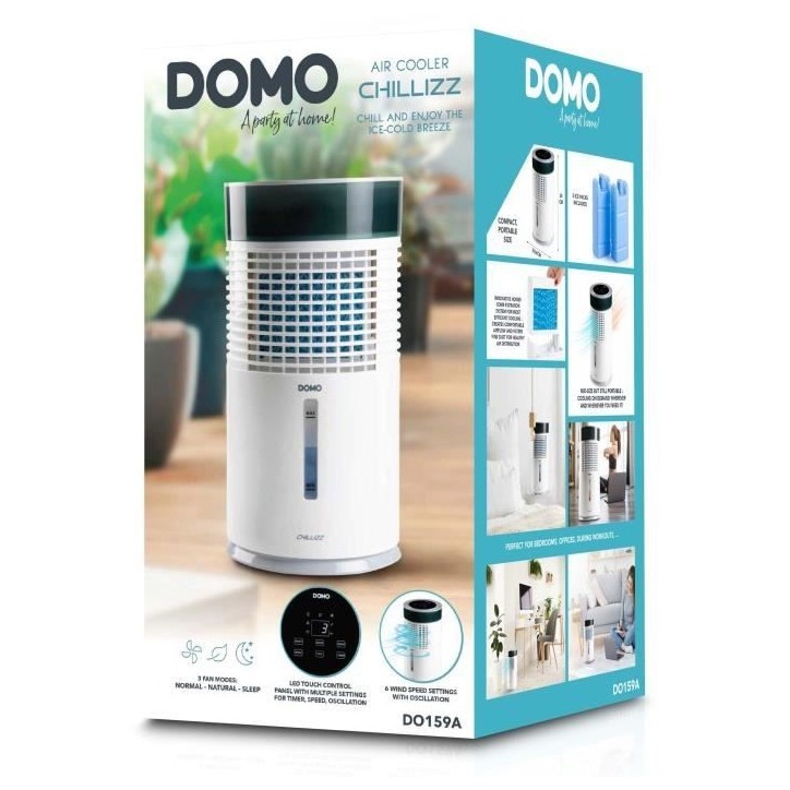 Refroidisseur d'air - DOMO - DO159A - 9,6 W - Oscillation - 3 Vitesses Refroidisseur d'air - DOMO - DO159A - 9,6 W - Oscillation - 3 Vitesses
