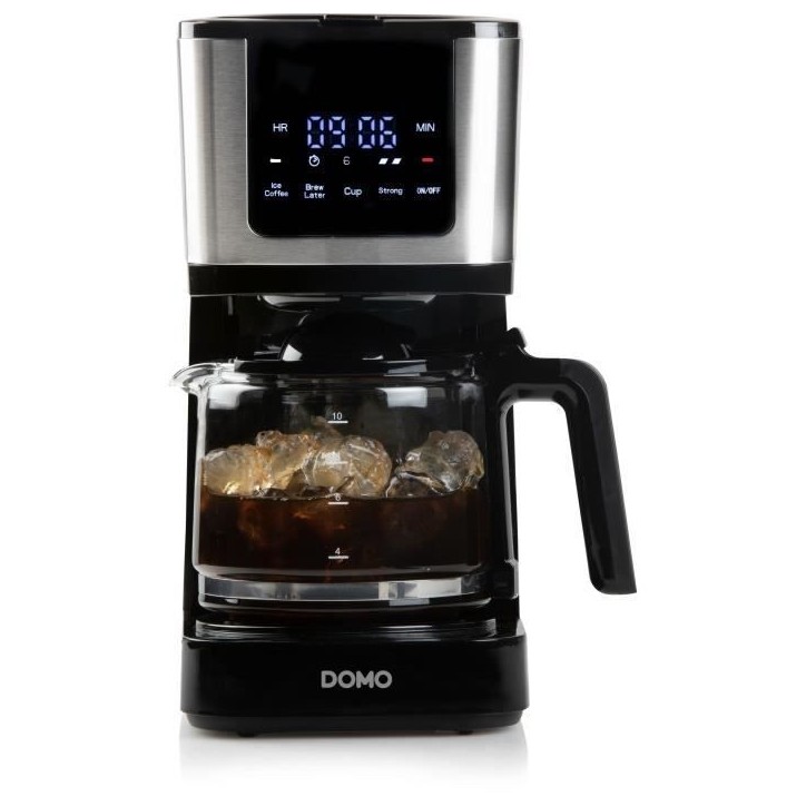 Cafetiere filtre - DOMO - DO733K - 900 W - 4 a 10 tasses - Ecran LCD - 3 intensités - Noir Cafetiere filtre - DOMO - DO733K - 900 W - 4 a 10 tasses - Ecran LCD - 3 intensités - Noir