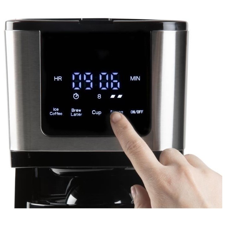 Cafetiere filtre - DOMO - DO733K - 900 W - 4 a 10 tasses - Ecran LCD - 3 intensités - Noir Cafetiere filtre - DOMO - DO733K - 900 W - 4 a 10 tasses - Ecran LCD - 3 intensités - Noir