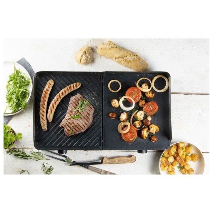 Grill de table barbecue Genius - DOMO - DO9259G - 2 zones de cuisson - Thermostat réglable- 2400 W Grill de table barbecue Genius - DOMO - DO9259G - 2 zones de cuisson - Thermostat réglable- 2400 W