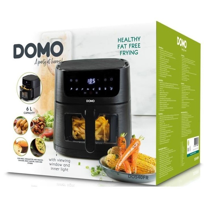 Friteuse a air chaud - DOMO - DO540FR - 6L - Ecran digital - 8 programmes - Deli-Fryer