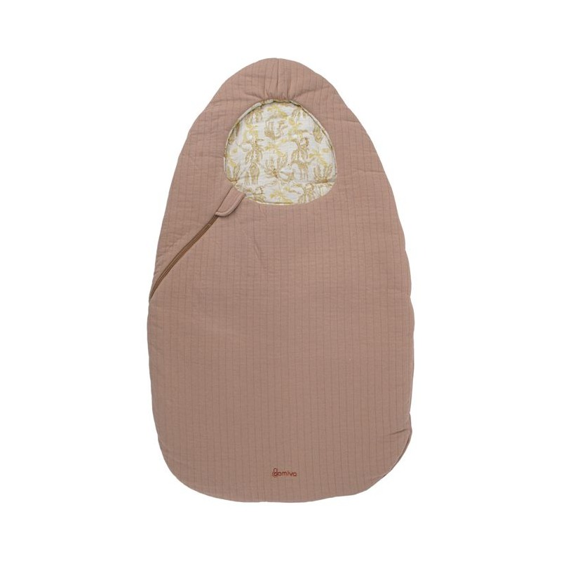 Nid d'ange réversible uni / motif Safari Rose Blush 0-3 mois