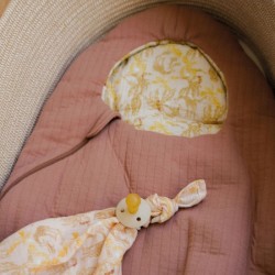 Nid d'ange réversible uni / motif Safari Rose Blush 0-3 mois