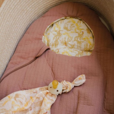 Nid d'ange réversible uni / motif Safari Rose Blush 0-3 mois