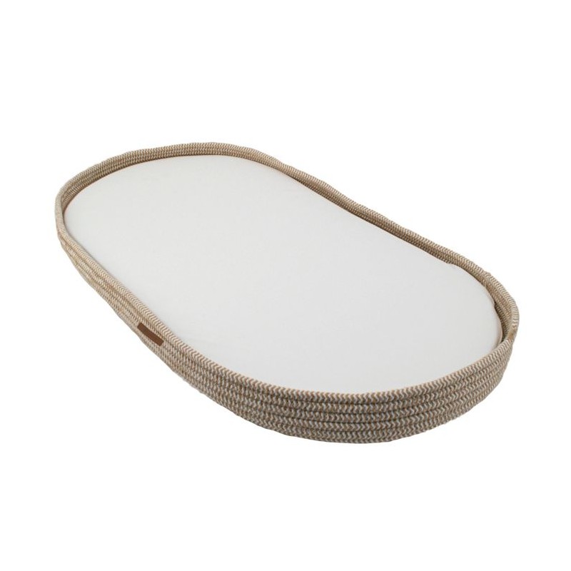 Panier a langer tressé avec matelas Naturel 43x80x6 cm Panier a langer tressé avec matelas Naturel 43x80x6 cm