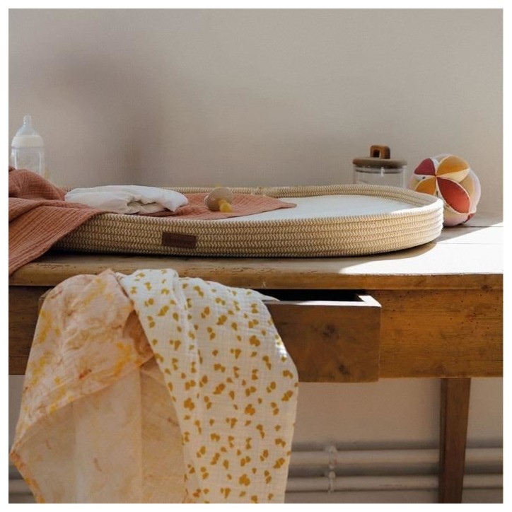 Panier a langer tressé avec matelas Naturel 43x80x6 cm Panier a langer tressé avec matelas Naturel 43x80x6 cm