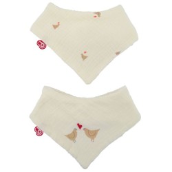 Lot de 2 bavoirs bandanas - DOMIVA - Maternity Love - Coton doux et ab