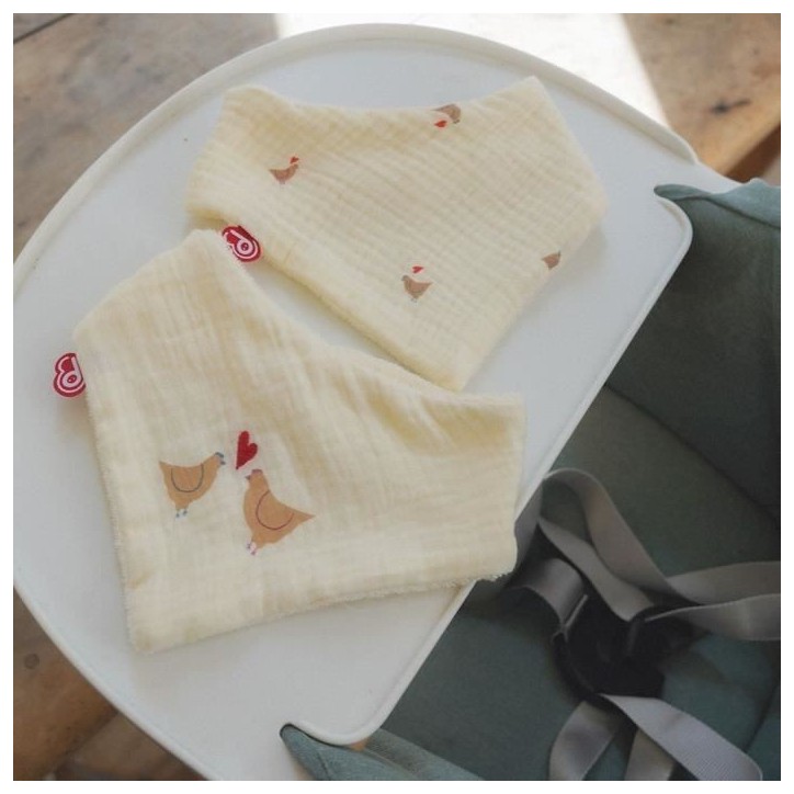 Lot de 2 bavoirs bandanas - DOMIVA - Maternity Love - Coton doux et absorbant - Boutons-pression ajustables Lot de 2 bavoirs bandanas - DOMIVA - Maternity Love - Coton doux et absorbant - Boutons-pression ajustables