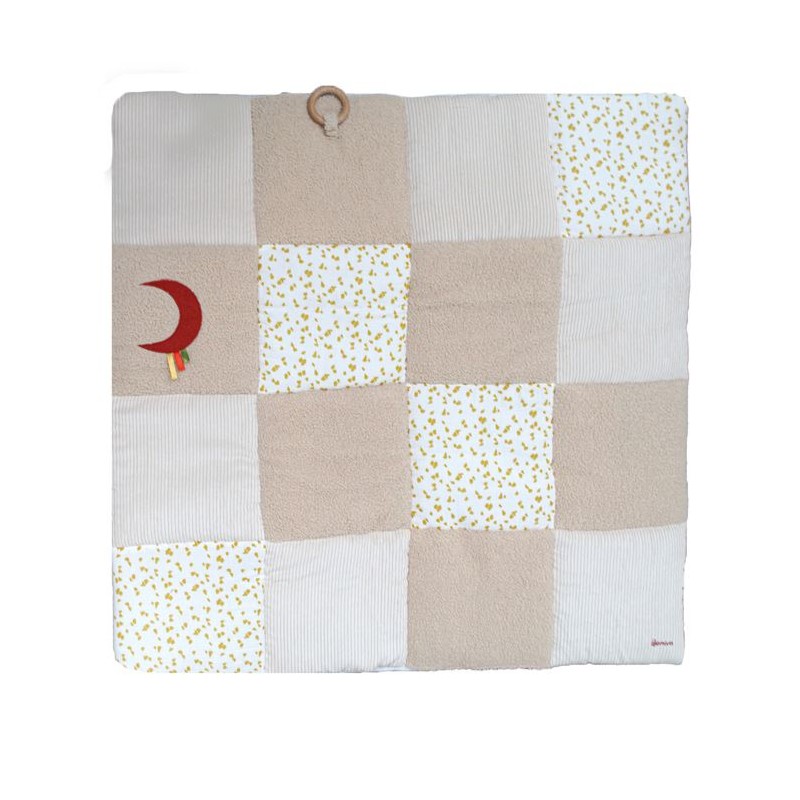 Tapis de parc d'éveil patchwork pour bébé Naturel 100x100 cm