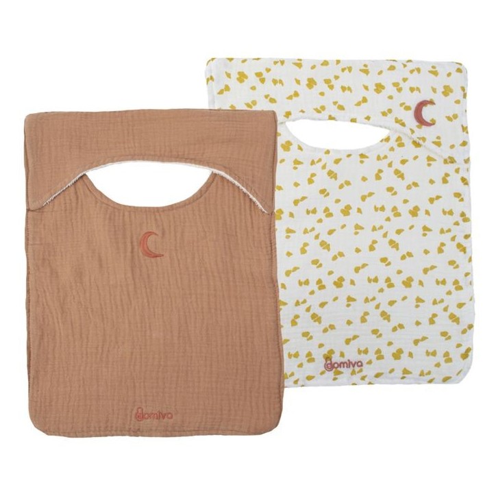 Lot de 2 bavoirs - DOMIVA - Savane - Encolure américaine - Coton doux et absorbant Lot de 2 bavoirs - DOMIVA - Savane - Encolure américaine - Coton doux et absorbant