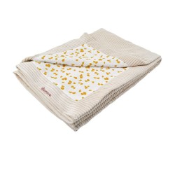 Couverture double face - DOMIVA - Savane - 75 x 100 cm - Gaze de coton