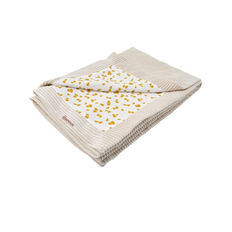 Couverture double face - DOMIVA - Savane - 75 x 100 cm - Gaze de coton Couverture double face - DOMIVA - Savane - 75 x 100 cm - Gaze de coton
