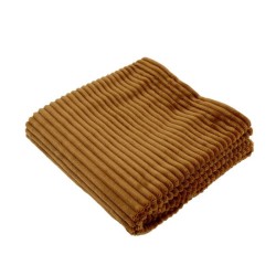 Couverture boudoir - DOMIVA - Caramel - 75 x 100 cm - Velours côtelé
