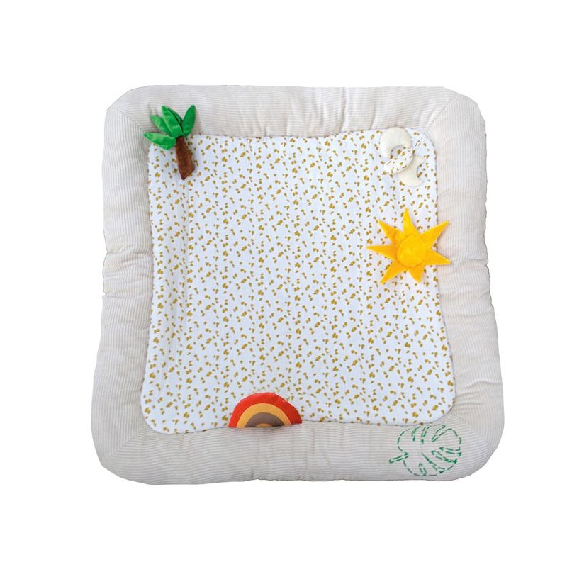 Tapis d'activités safari pour bébé Beige 100x100 cm Tapis d'activités safari pour bébé Beige 100x100 cm