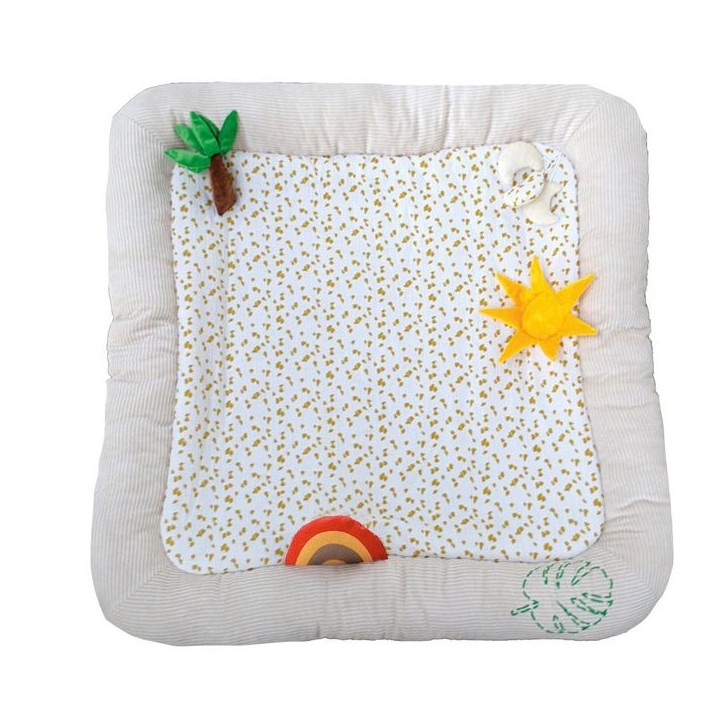 Tapis d'activités safari pour bébé Beige 100x100 cm Tapis d'activités safari pour bébé Beige 100x100 cm