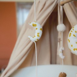 Mobile musical lune pour bébé Naturel 60x40 cm