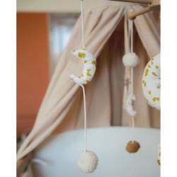 Mobile musical lune pour bébé Naturel 60x40 cm