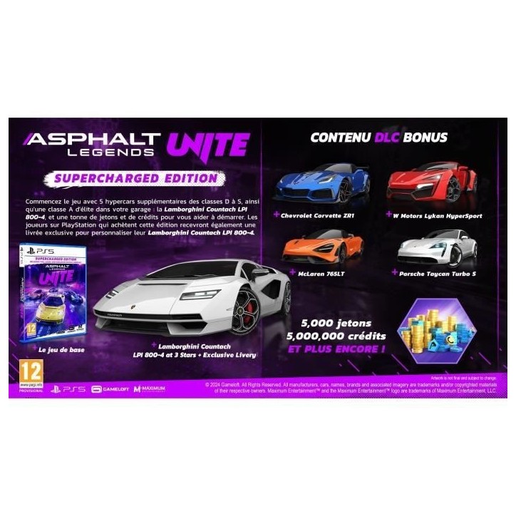 Asphalt Legends Unite - Jeu PS5 - Supercharged Edition